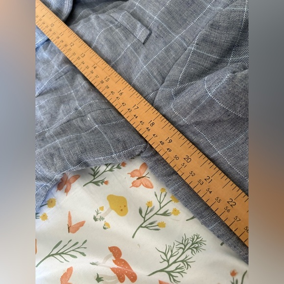 Banana Republic blazer blue grey plaid size 8 suit jacket single button - Picture 9 of 10